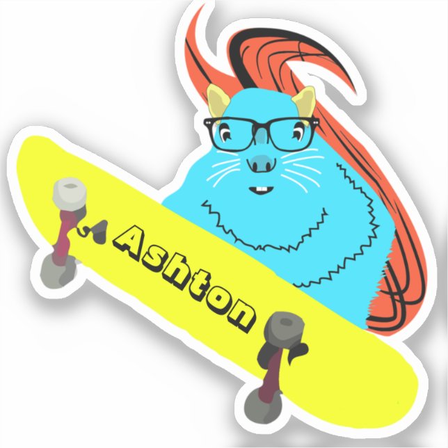 Pegatina Ardilla de nombre personalizada #977 (Anverso)