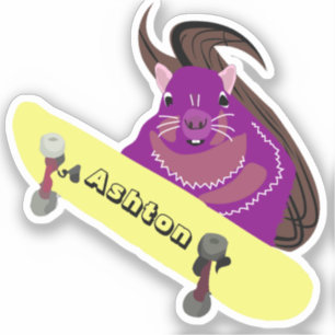 Pegatina Ardilla de nombre personalizada N° 953