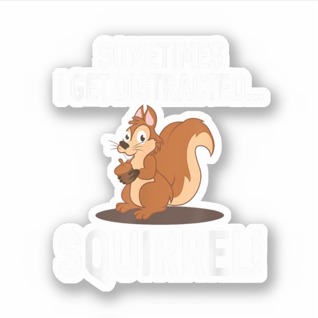 Pegatina ARDILLA DIVERTIDA DISTRAÍDA Animales Zoológico Gra (Anverso)
