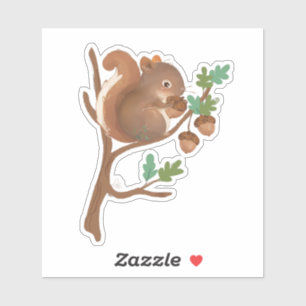 Pegatina ardilla ・ Ilustracion animal forestal de Woodlan