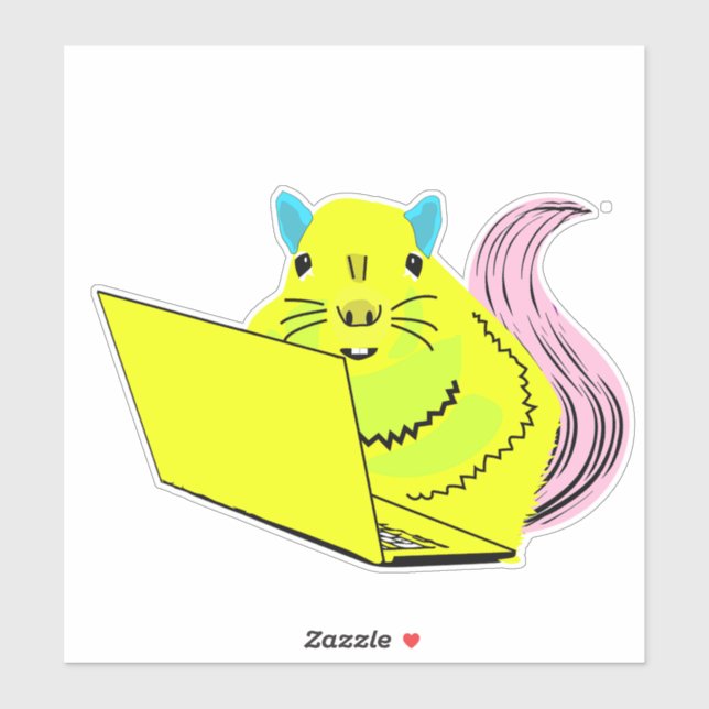 Pegatina ardilla traviesa #111 (Hoja)