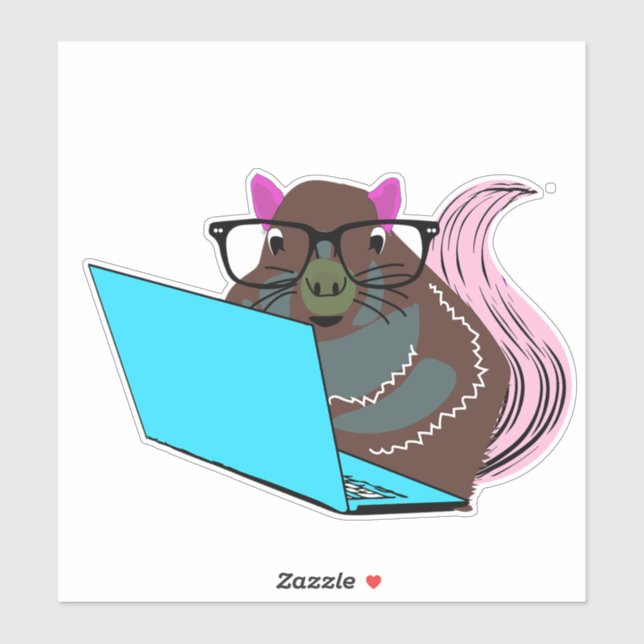 Pegatina ardilla traviesa #148 (Hoja)