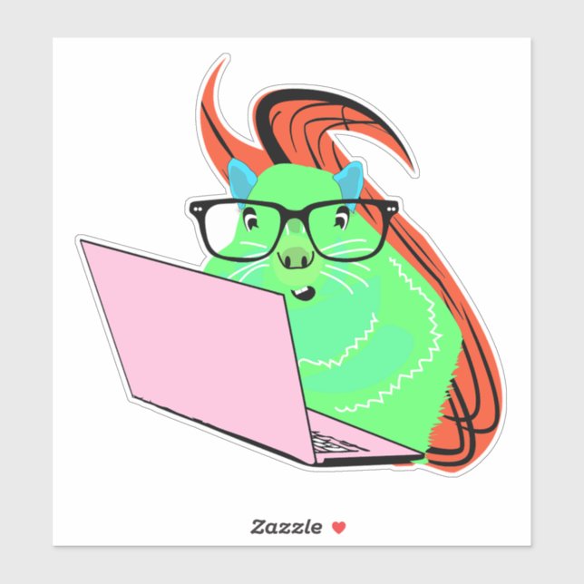 Pegatina ardilla traviesa #163 (Hoja)