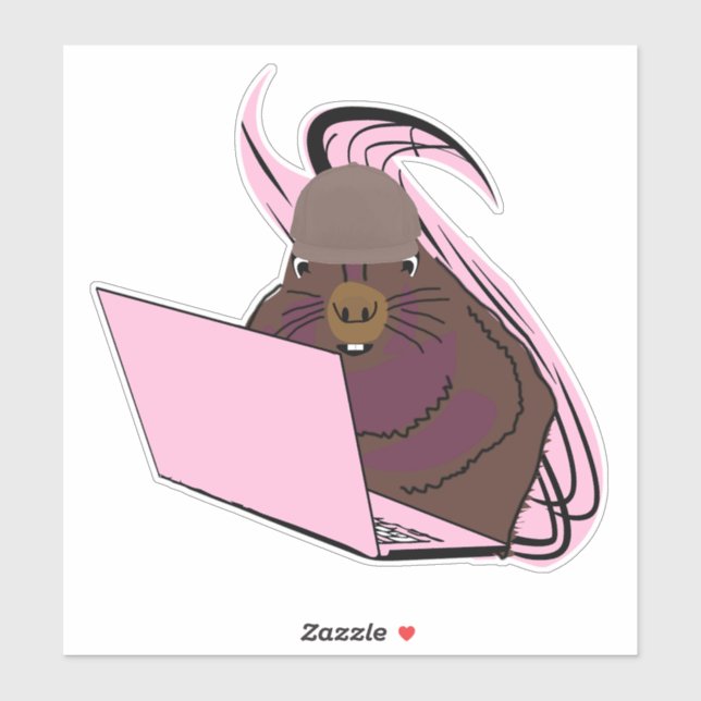 Pegatina ardilla traviesa #171 (Hoja)