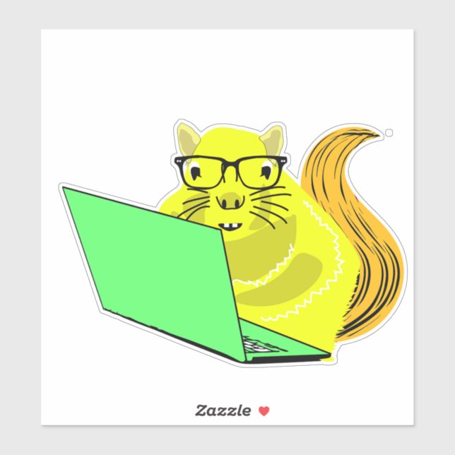 Pegatina ardilla traviesa #172 (Hoja)