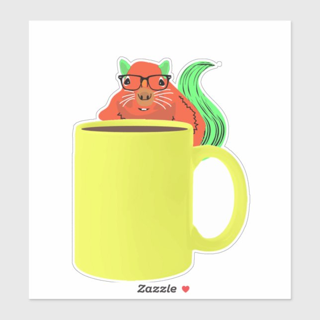 Pegatina ardilla traviesa #340 (Hoja)