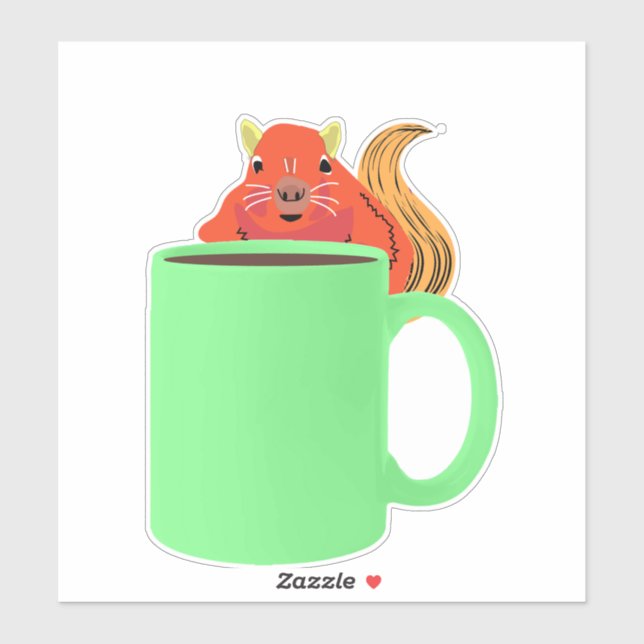 Pegatina ardilla traviesa #356 (Hoja)