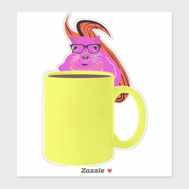 Pegatina ardilla traviesa #379 (Hoja)