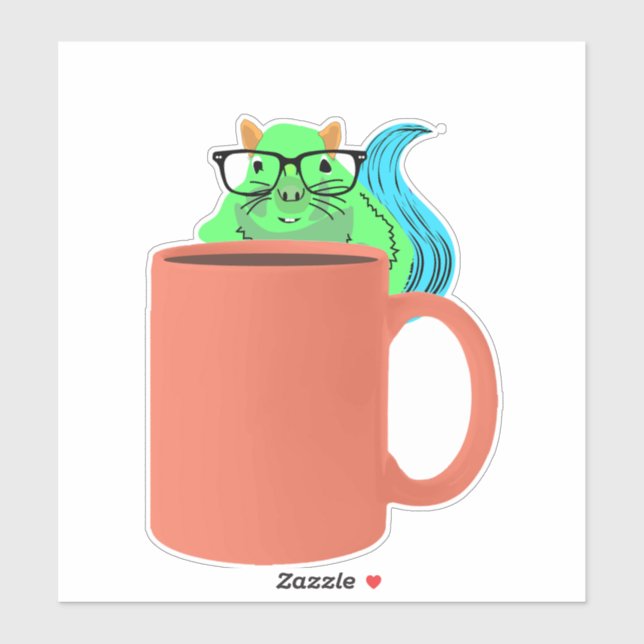 Pegatina ardilla traviesa #415 (Hoja)