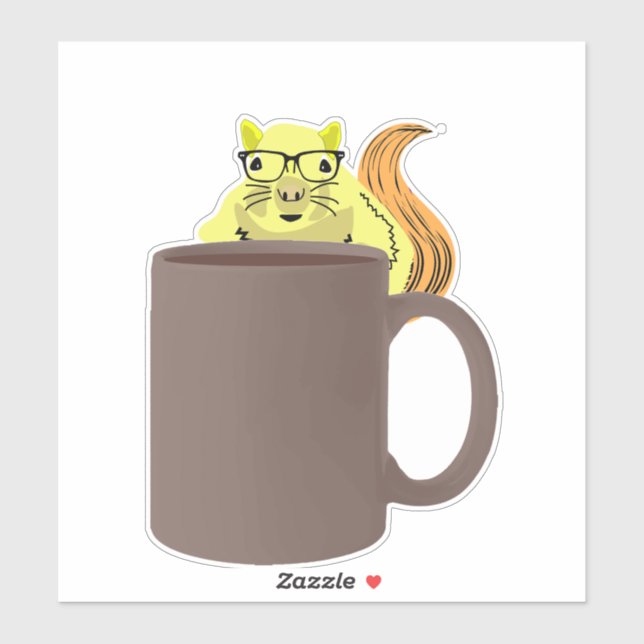 Pegatina ardilla traviesa #419 (Hoja)