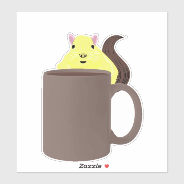 Pegatina ardilla traviesa #432 (Hoja)