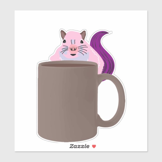 Pegatina ardilla traviesa #456 (Hoja)