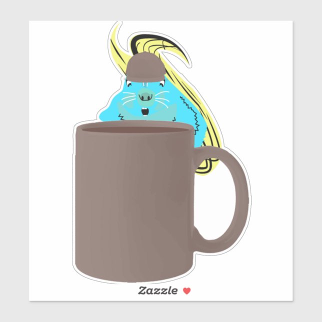 Pegatina ardilla traviesa #467 (Hoja)