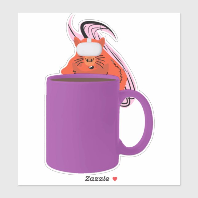 Pegatina ardilla traviesa #469 (Hoja)