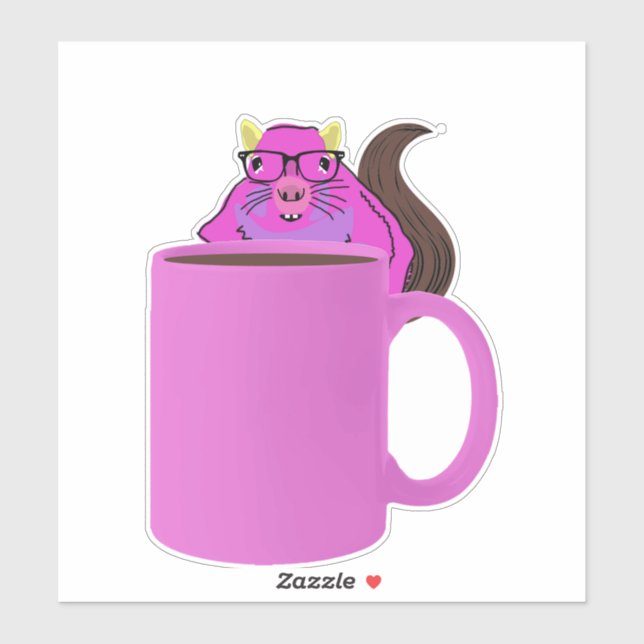 Pegatina ardilla traviesa #514 (Hoja)