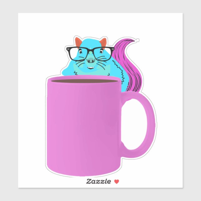 Pegatina Ardilla traviesa #528 (Hoja)