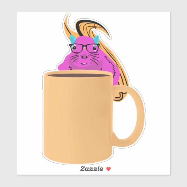 Pegatina ardilla traviesa #559 (Hoja)