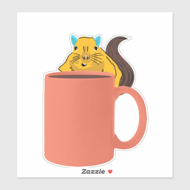 Pegatina ardilla traviesa #636 (Hoja)