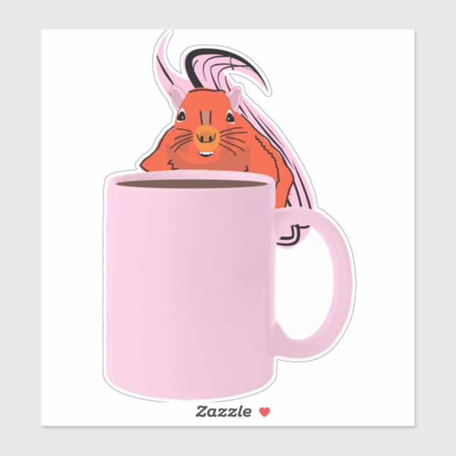 Pegatina ardilla traviesa #661 (Hoja)