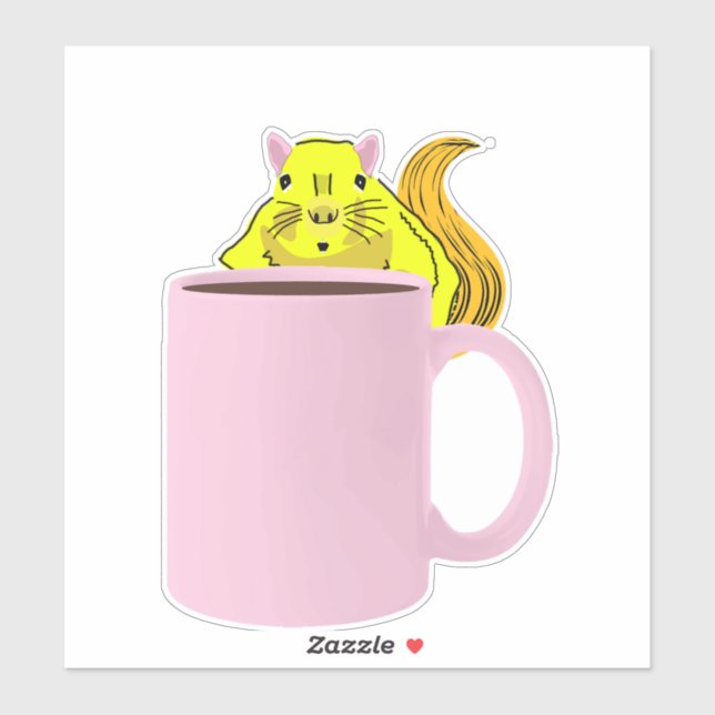 Pegatina ardilla traviesa #662 (Hoja)