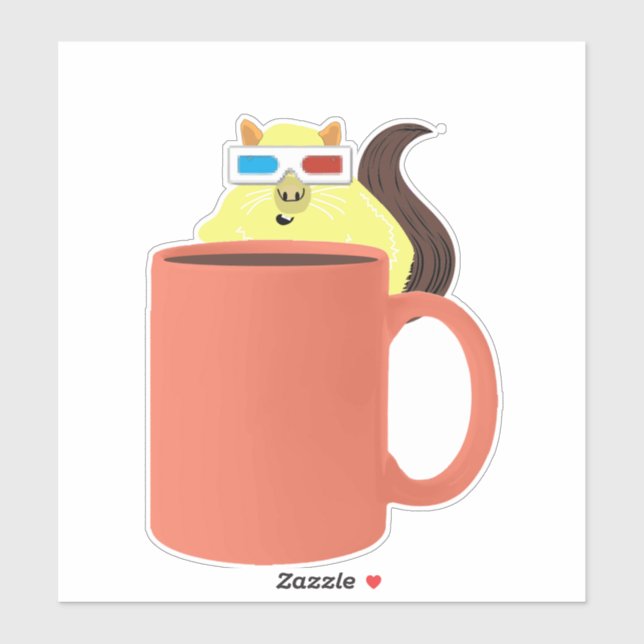 Pegatina ardilla traviesa #679 (Hoja)