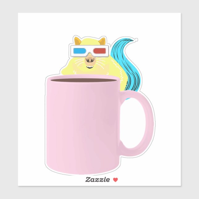 Pegatina ardilla traviesa #690 (Hoja)