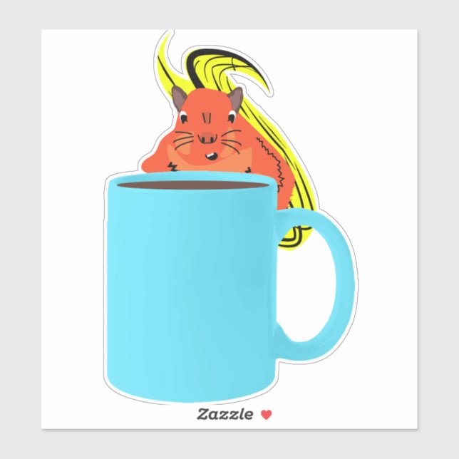 Pegatina ardilla traviesa #702 (Hoja)