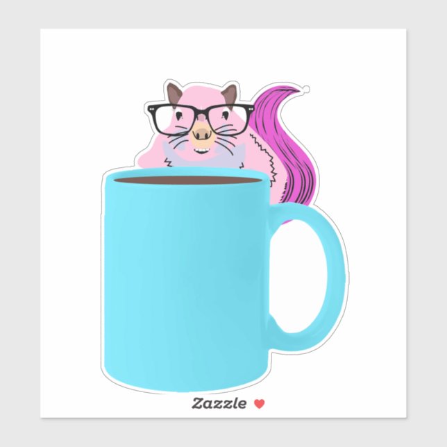 Pegatina ardilla traviesa #710 (Hoja)