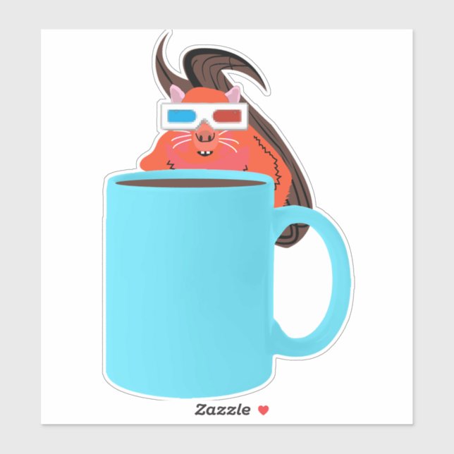 Pegatina ardilla traviesa #711 (Hoja)