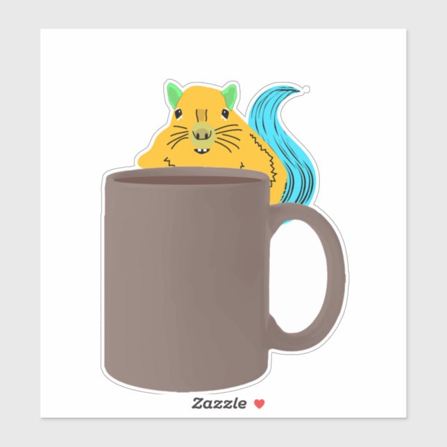 Pegatina ardilla traviesa #812 (Hoja)