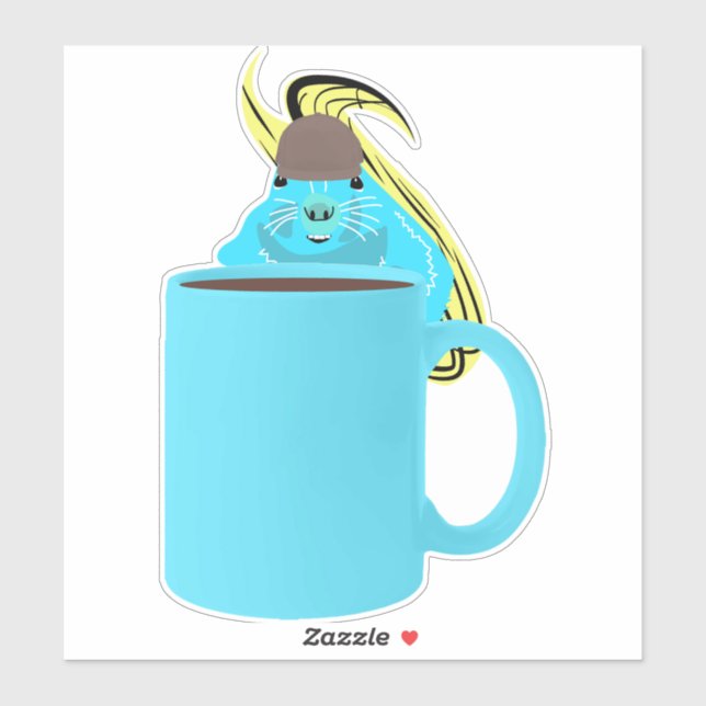 Pegatina ardilla traviesa #824 (Hoja)