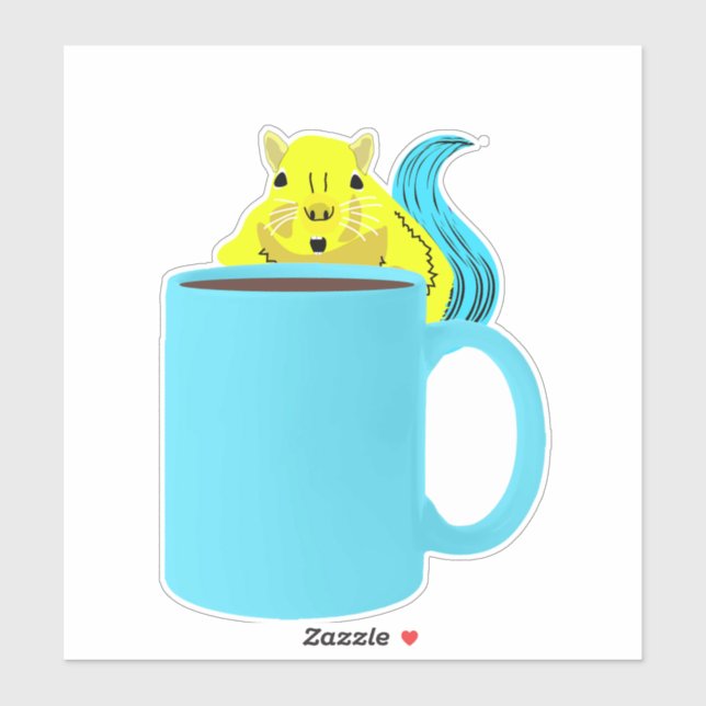 Pegatina ardilla traviesa #852 (Hoja)