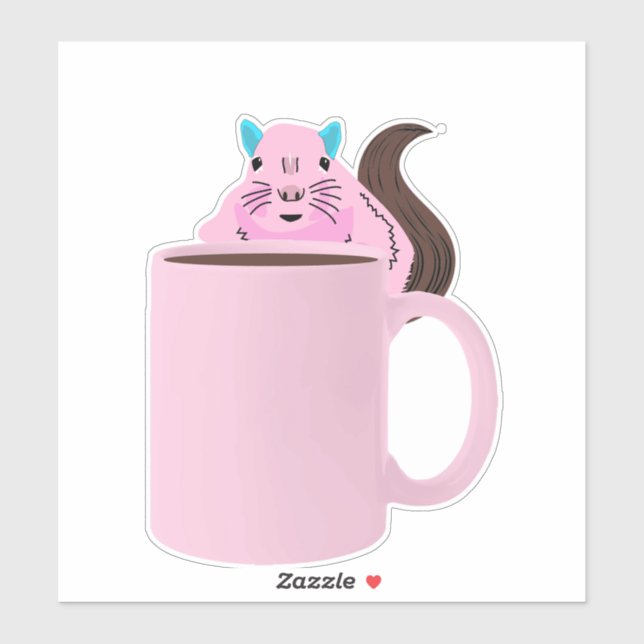 Pegatina ardilla traviesa #863 (Hoja)