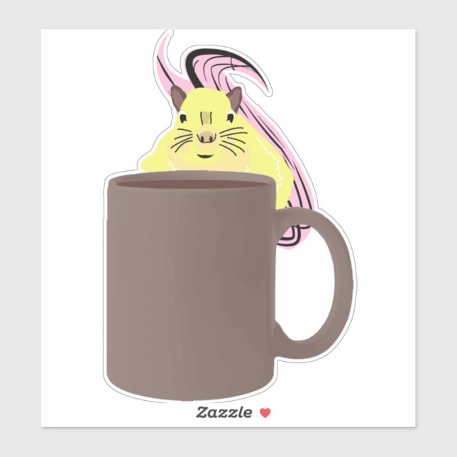 Pegatina ardilla traviesa #879 (Hoja)