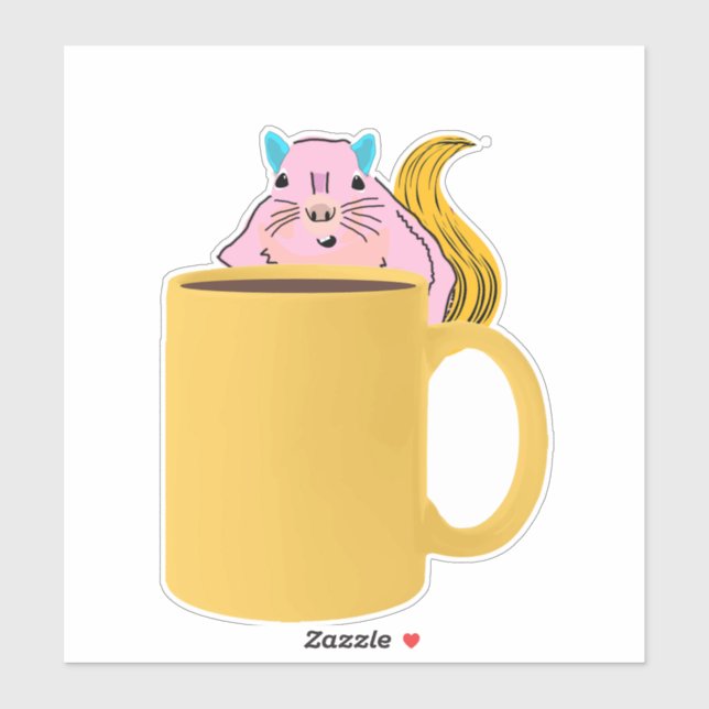 Pegatina ardilla traviesa #891 (Hoja)