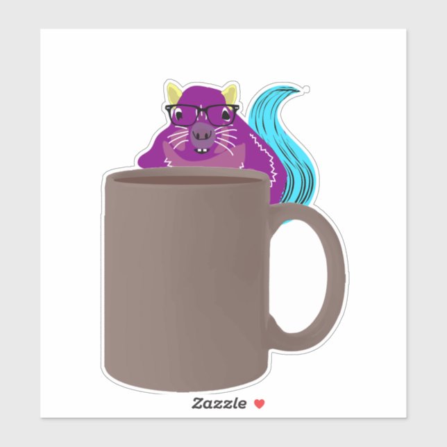 Pegatina ardilla traviesa #894 (Hoja)