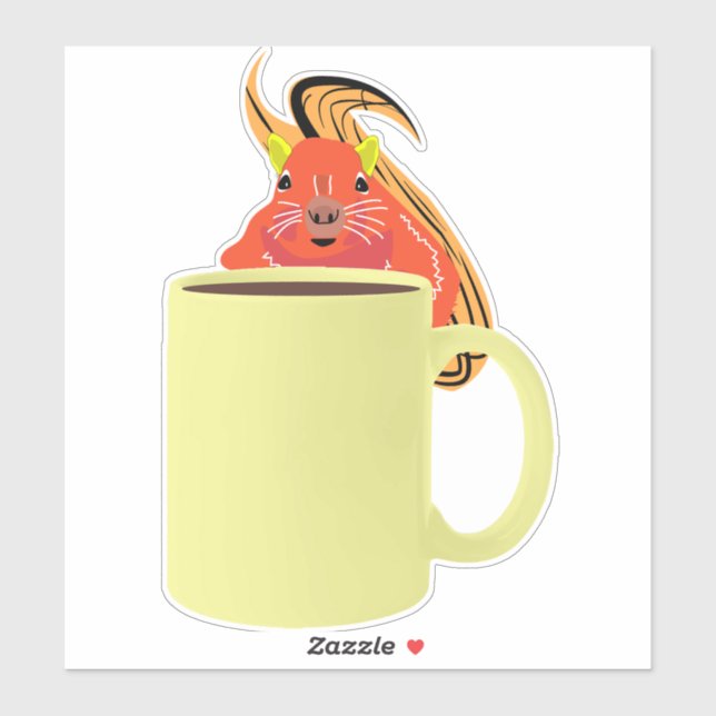 Pegatina ardilla traviesa #897 (Hoja)