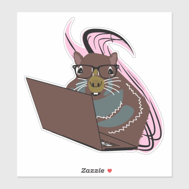 Pegatina ardilla traviesa #90 (Hoja)