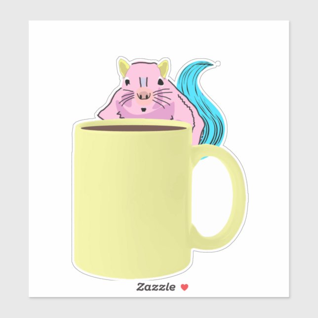 Pegatina ardilla traviesa #921 (Hoja)