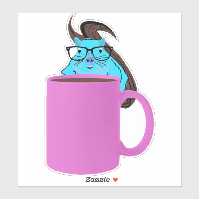 Pegatina ardilla traviesa #938 (Hoja)