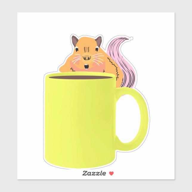 Pegatina ardilla traviesa #949 (Hoja)