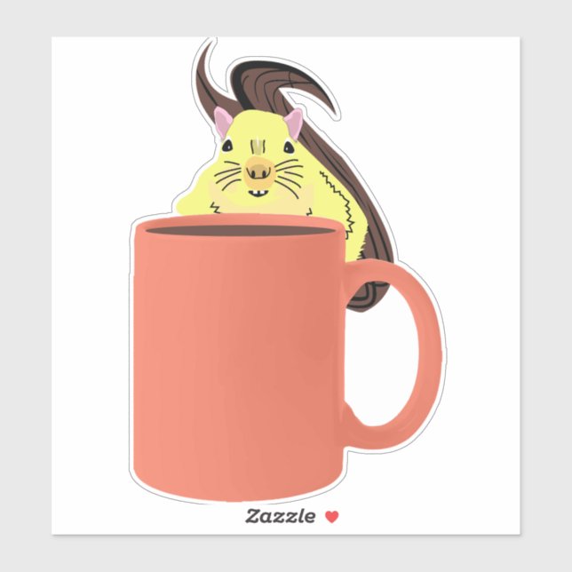 Pegatina ardilla traviesa #950 (Hoja)