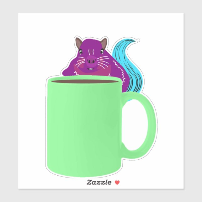 Pegatina ardilla traviesa #969 (Hoja)