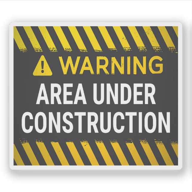 Pegatina Área de Advertencia en Construcción (Anverso)