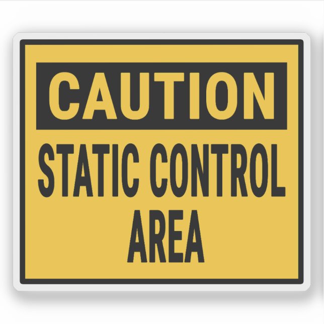 Pegatina Área de Control Estático con Precaución (Anverso)