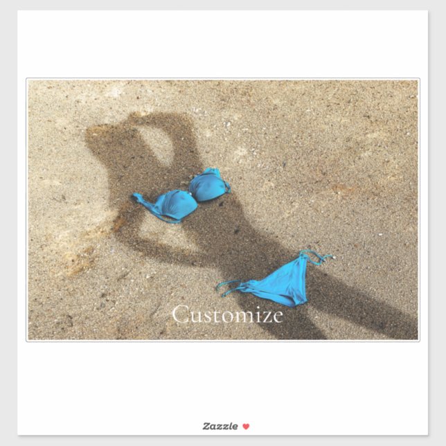 Pegatina Arena azul de Bikini Beach Thunder_Cove (Hoja)