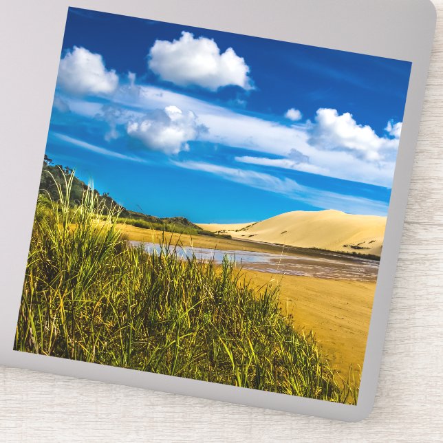 Pegatina Arena rápida cerca de 90-Mile Beach, Nueva Zelanda (Detalle)