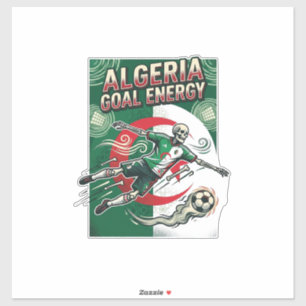 Pegatina Argelia Gol Energía Esqueleto Delantero Naciones N