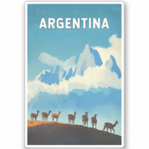 Pegatina Argentina Ilustracion Viaje de arte