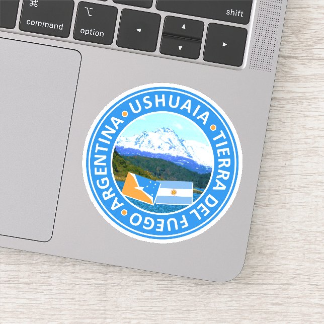 Pegatina Argentina, Tierra del Fuego, Ushuaia (Detalle)